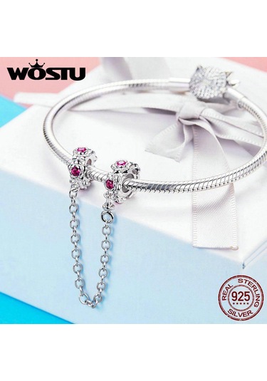 Wostu 925 Ayar Gümüş Peri Çelenk Çiçek Boncuk Zirkon Zincir Takılar Fit Bilezik Ve Kolye Gümüş