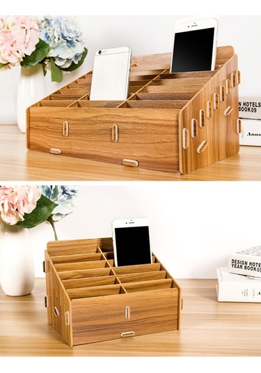 Sones D-86 Ofis Konferans Sınıf Cep Telefonu Saklama Kutusu, Stil: 36 Izgara Siyah Meşe