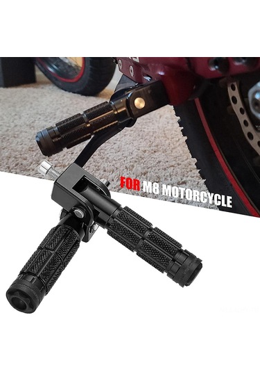 Monyee Motorcycle İki Tekerlekli Araçlar İçin 8mm Çift Katlı Alüminyum Füme Dayanıklı Yolcu Ayak Tırnakları