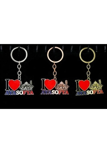 Metal Ayasofya Anahtarlık I Love Ayasofya