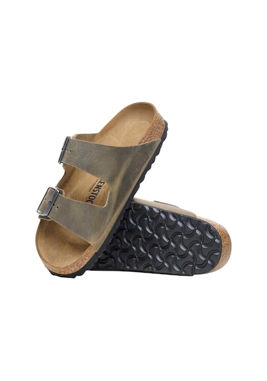 Birkenstock Arizona Leoi Faded Khaki Unisex Terlik Haki