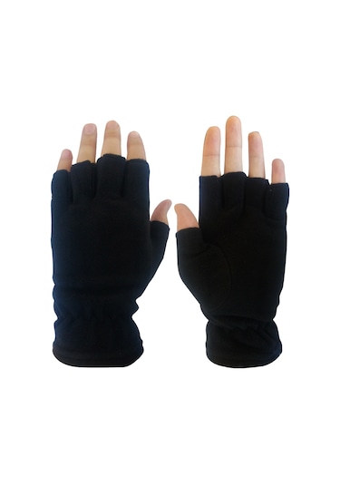 Savex.006 Polar Yarım Parmak Eldiven Siyah Çok Renkli