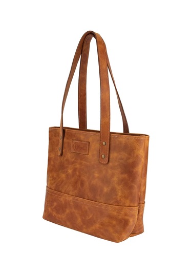 Twingold İsme Özel Tote Bag El Omuz Çantası - %100 Rainbow Deri - Ac03003 - Camel Camel