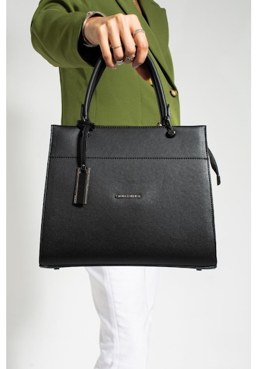 Kadın Omuz Çantası 30 25 Cm Kutu Model Çapraz Askılı Postacı Çanta Mega Çanta Business Kol Çantası Siyah