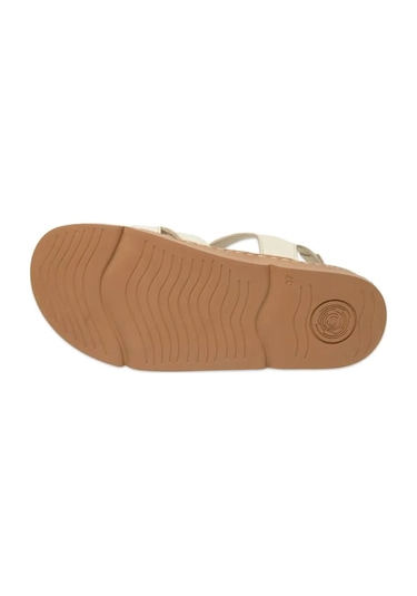 Mammamia D25ys-2440 Kadın Hakiki Deri Comfort Sandalet Kemik Siyah