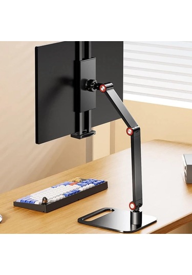 Gajeena Siyah Üç Bölmeli, 360 Derece Dönebilen, Masa Üstü Klemli, Kolay Kurulumlu, Taşınabilir Tablet/monitör Tutucu - Ev Ofisi Ve Oyun İçin Uygun