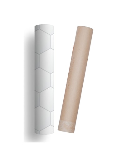 Mutfak Tezgah Arası Kendinden Yapışkanlı Folyo Kaplama Beyaz Fayans Taş Desen 60cmx100cm