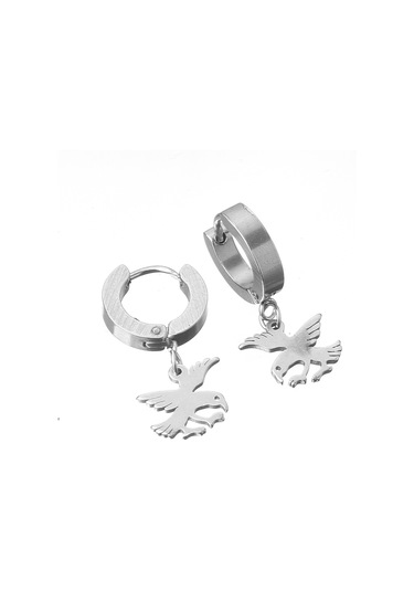 Sallantılı Kartal Erkek Çelik Küpe Takı Aksesuar w p24 t5