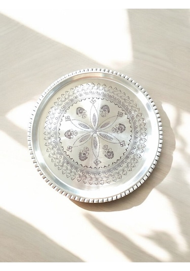 Modabakir Dekorasyon Tepsi Bakır 27 Cm Model:q34235235 Gri