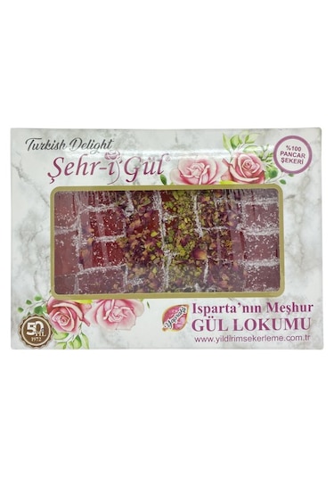 Şehr-i Gül 450 Gr. Yapraklı Gül Lokumu