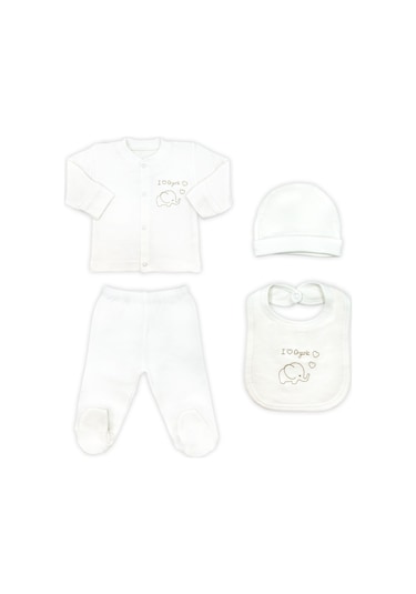 Sema Baby Organic  5 Parça Hastane Çıkışı Zıbın Seti Çok Renkli