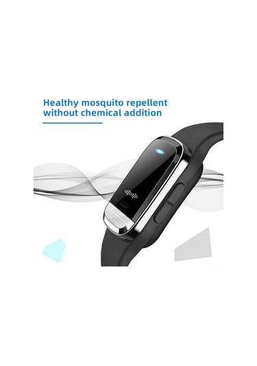 Moveevo M20 Ultrasonik Sivrisinek Kovucu: Saat, Sicaklık Ölçer Ve Bileklik 3'ü Bir Arada - Siyah Taşınabilir Dış Mekan Uyumlu