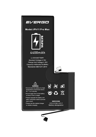 Appleıphone 11-pro-max Güçlendirilmiş Batarya Pil 4400 Mah everg