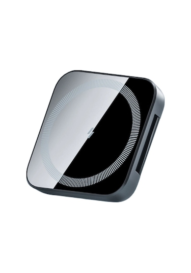 Reedark Magneetikli 2'li Kablosuz Şarj Aleti - İphone Uyumlu, Saat Ve Kulaklık İçin Taşınabilir Tutucu, 15w Hızlı Şarj, Dikey/yatay Konum, Siyah