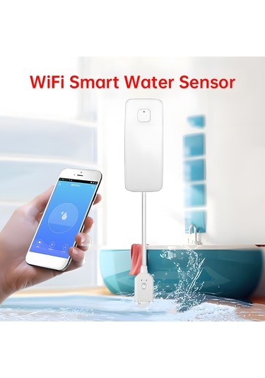 Wezone Akıllı Wifi Su Kaçağı Alarmı - Ip67 Su Geçirmez, 85db Sesli, Mutfak, Banyo, Bodrum İçin Uygundur