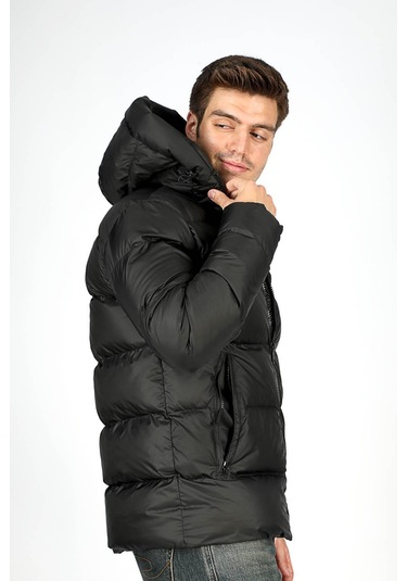 Lee Cooper Monce Erkek Kapüşonlu Mont Siyah-20504 Siyah