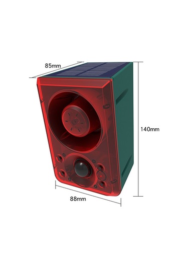Geeksen Güneş Enerjili Hareket Sensörlü Alarm Sistemi - Uzaktan Kumandalı, 3 Modlu Ses Ve Işık Uyarısı, Kayıt Özellikli