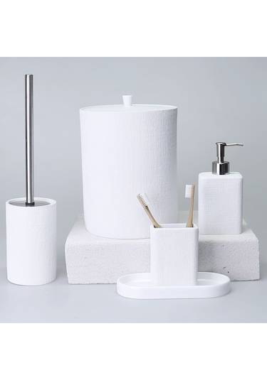 Linen Banyo Seti Beyaz