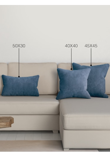 Br Perle Home Daily Series Derin Mavi Rengi Kırlent Yastık Kılıfı Derin Mavi