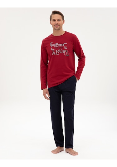 Pierre Cardin Erkek Bordo Pijama Takım 50322652-900 Bordo