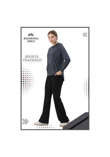 Kadın Spor Eşofman Takım İspanyol Paça Çift Cepli Alt &kapüşonlu Kanguru Cepli Üst Antrasit 3053 Antrasit Kadın Spor Eşofman Takım İspanyol Paça Çift Cepli Alt &kapüşonlu Kanguru Cepli Üst Antrasit 3053 Antrasit