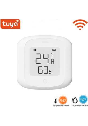 Xindoker Tuya Akıllı Sıcaklık Nem Sensörü, Wifi/kablosuz Lcd Ekranlı, Otomatik Senaryo Tutanak, Uzaktan İzleme, Hassas Ölçüm