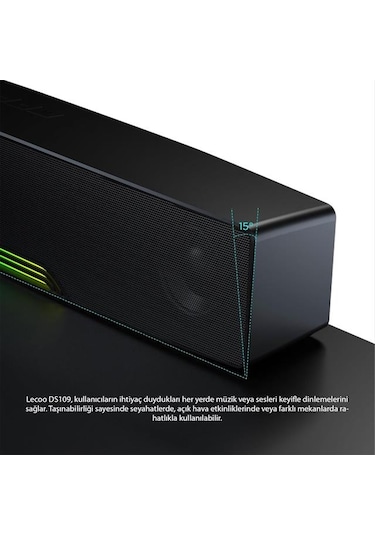 Lecoo Ds109 Bluetooth/aux/tf Kart/usb 10w Soundbar Taşınabilir Stereo Masaüstü Tv Hoparlör