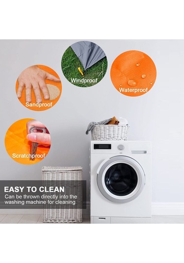 210 X 200cm Piknik Örtüsü Ekstra Büyük Su Geçirmez Plaj Matı - Turuncu Diğer