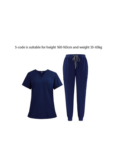 Suntek Hemşirelik Ovalama Seti V Yaka Hemşire İş S-koyu-mavi