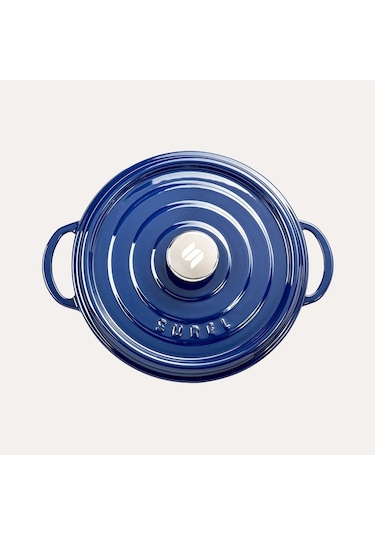 Sürel Parlak Koyu Mavi Döküm Sığ Tencere 24 Cm. Mavi