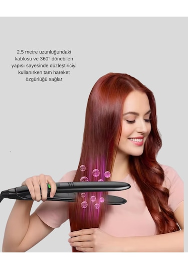 Isı Ayarlı Saç Düzleştirici Titanyum Seramik Plaka, Dijital Ekran