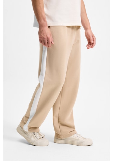 Grimelange ARAUJO Erkek Beli Lastikli Relaxed Fit Bej Eşofman Altı