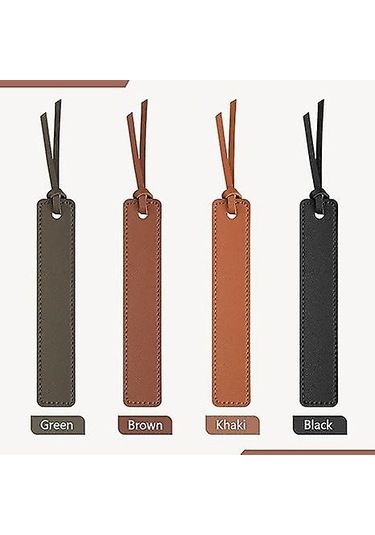 4 Adet Deri Kitap Ayracı, Klasik Dikişli, Deri İpliğiyle 13 2.4cm