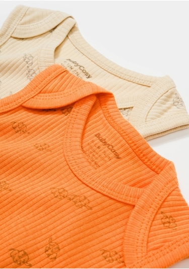 BabyCosy Organik Modal Fil Baskılı 2'li Askılı Badi 001