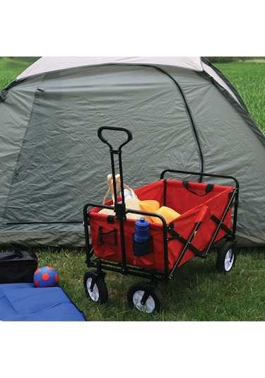 Katlanır 4 Tekerlekli Kamp Plaj Arabası Taşıma  Arabası Aa003