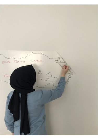 Dilsiz Türkiye Haritası Yazı Tahtası Akıllı Kağıt Tahta Statik Tu