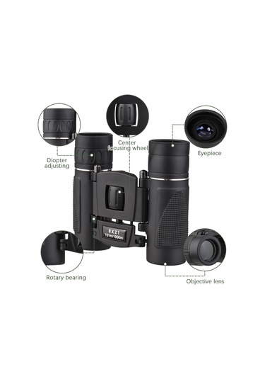 Suofeng Kompakt Katlanabilir 8x21 Mini Binokül, Hafif Ve Taşınabilir, Net Görüntü, Kuş İzleme, Seyahat, Konser İçin Yetişkin Ve Çocuklar İçin