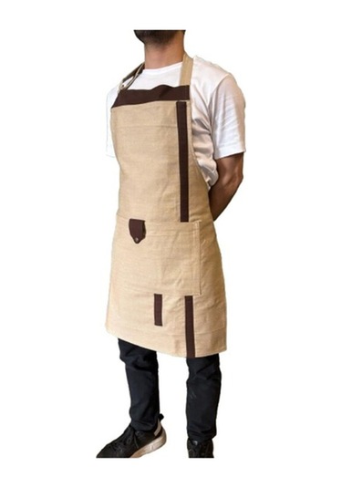 Czn Model 2 Renkli Boyundan Askılı Mutfak,garson,barista Önlüğü Krem