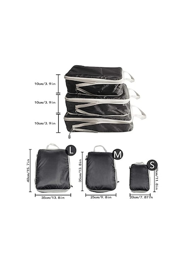 Maiyame Deniz Mavisi Seyahat Sıkıştırma Kutuları 3'lü Set , 50% Yer Kazandırır, Dayanıklı Nilon, Çok Amaçlı Sırt Çantası Dolaplama Organizatörü Diğer