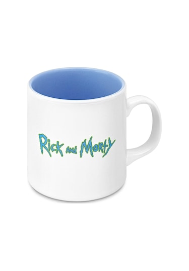 Mabbels Kupa Rick And Morty Mug Dış Beyaz İç Mavi Mug Kupa Bardağı