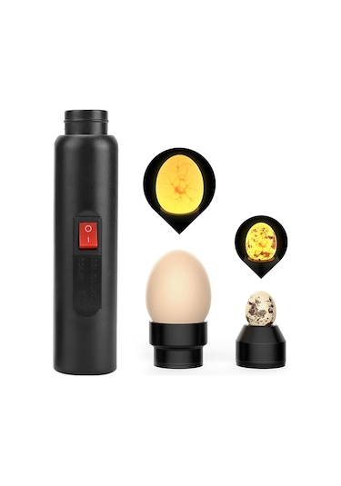 Qingmipy Led Soğuk Işık Yumurta Gelişimi Kontrol Cihazı - Tavuk Ve Kuş Yumurtaları İçin Farklı Şeffaf Kapağı, Batarya Kutusu Ve Avrupa Şarj Adaptörü Batarya Dahil Değil