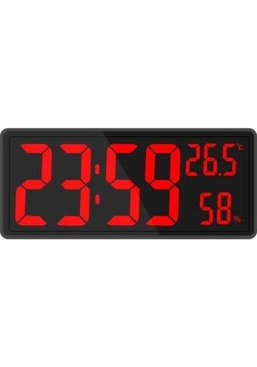 Trendooze Sıcaklık Saati Mekan Led Kırmızı Kırmızı İç Göstergeli Ekran Duvar Dijital Büyük - Lm Kırmızı