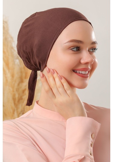 Melodi Scarf Dikişli Bone Kahverengi Kahverengi