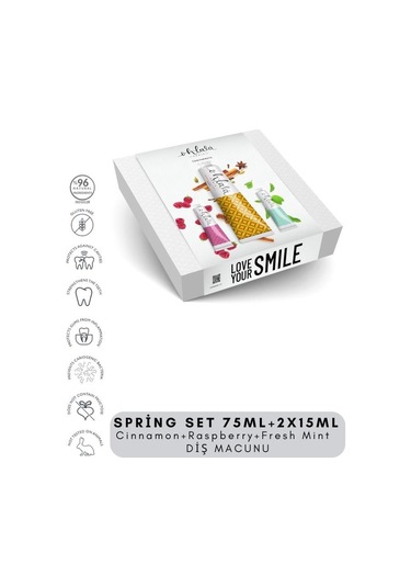 Ohlala Cinnamon 75 Ml + Fresh Mint 15 Ml + Raspberry Mint 15 Ml Spring Set Diş Macunu
