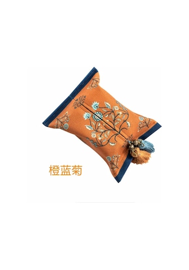 Küçük Mavi Kağıt Mendil Saklama Kutusu, Retro Ev Oturma Odası Yatak Odası Çok Amaçlı Kağıt Mendil, Baskılı Desen Kumaş Araba Aperextraction Kutusu