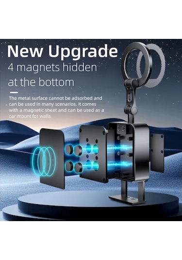 Cordial Siyah Manyetik Araç Telefon Tutucu - Seyahat Ve Ev Kullanımı İçin Ayarlanabilir