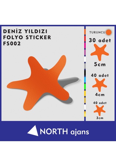 Deniz Yıldızı Folyo Duvar Sticklerı Turuncu