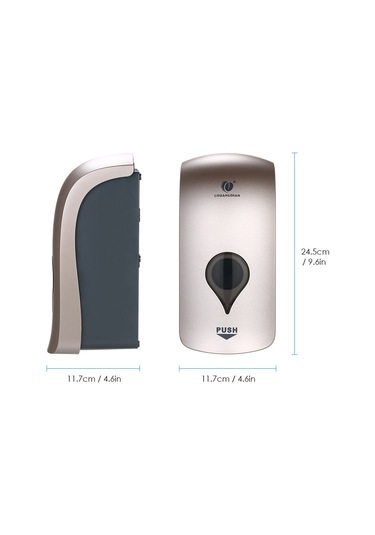 Hangfox 1000ml Duvar Tipi Sabunluk - Şampanya Altın Renk, Manuel Basmalı, Damlatmaz Tasarım Delik Açma Gerekli Şampanya Altın