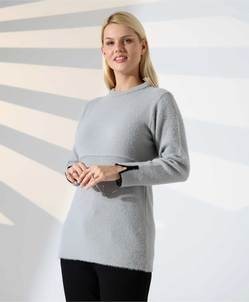 Bel Detaylı Yumuşak Triko Kazak Antrasit