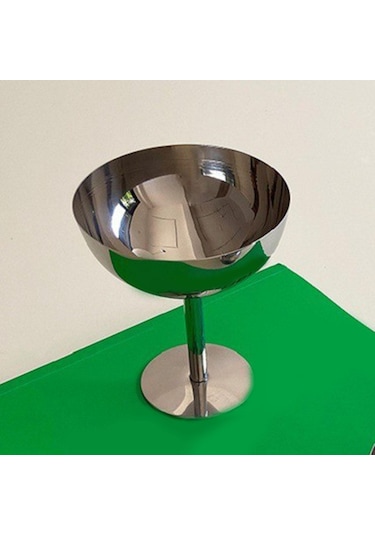 Homyl Paslanmaz Çelik Dondurma Fincan Tatlı Parti Bebek 11cm Gümüş